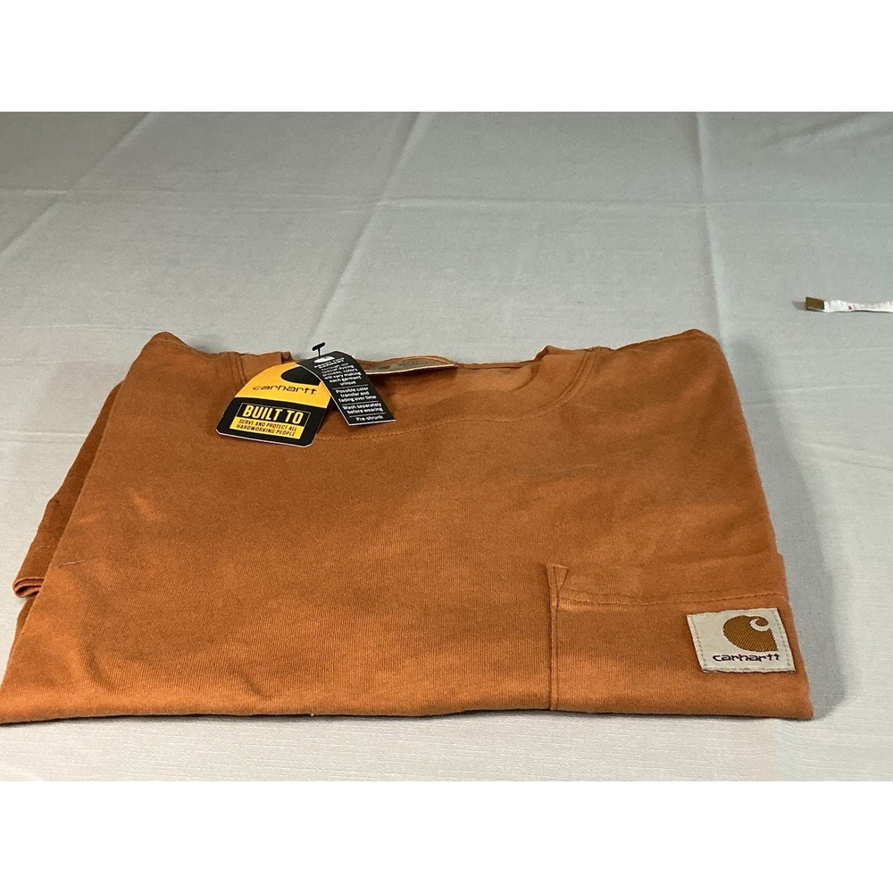 Carhartt Relaxed Fit Pocket T-Shirt Mens L Brown Heavyweight NWT Cotton